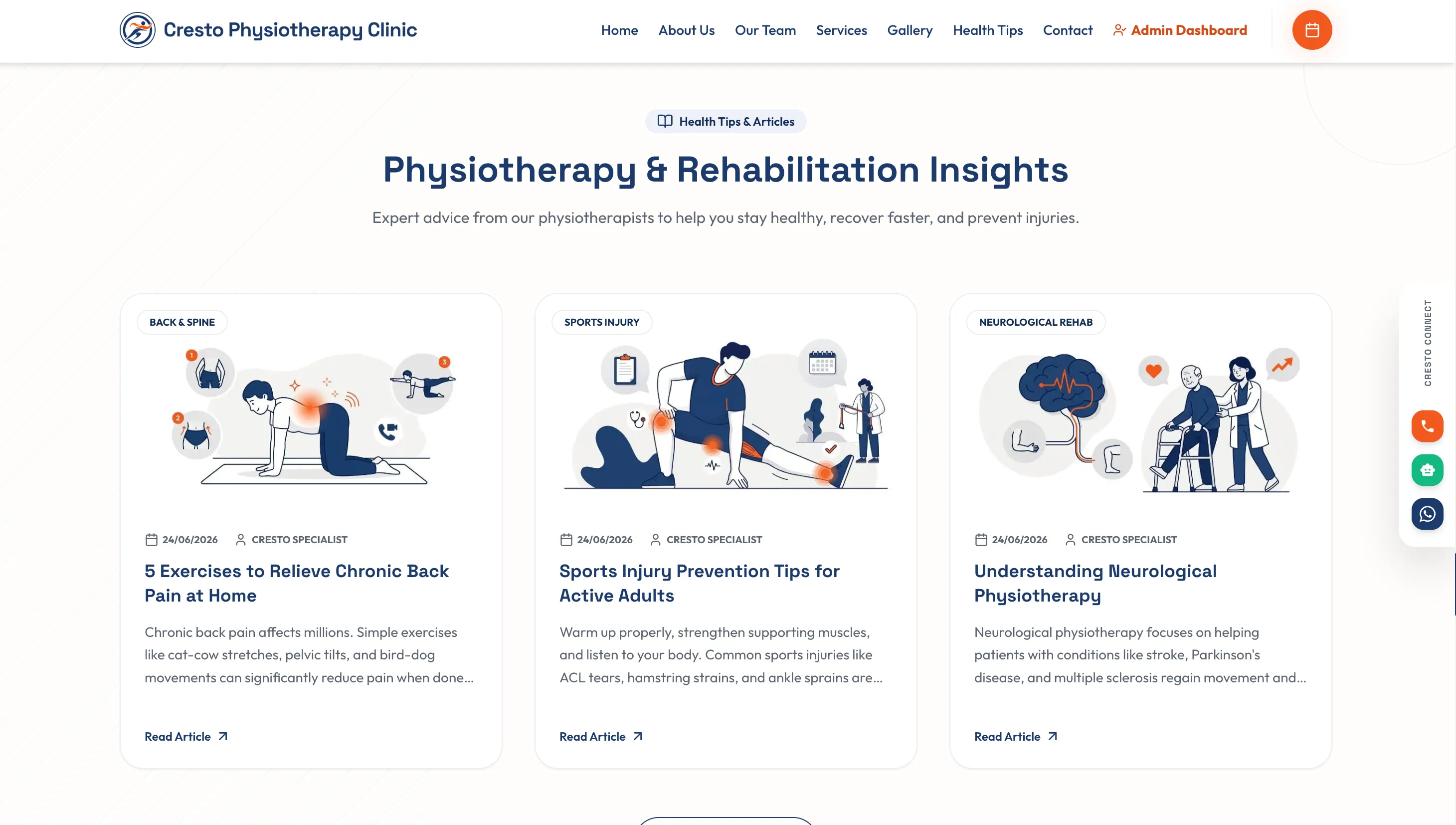 Cresto Physiotherapy Clinic — screenshot 2